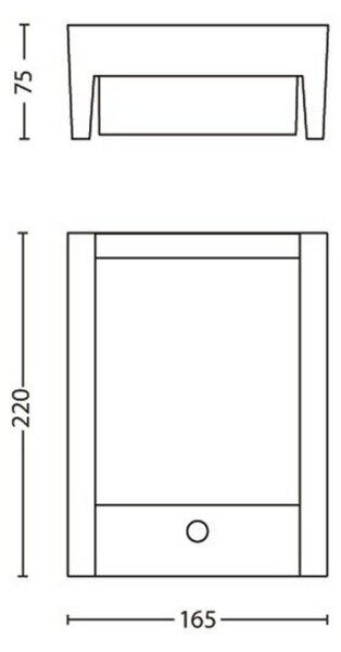 16461/93/16 Arbour IR venkovní nástěnné LED svítidlo se senzorem 1x6W 600lm 2700K IP44, antracitové