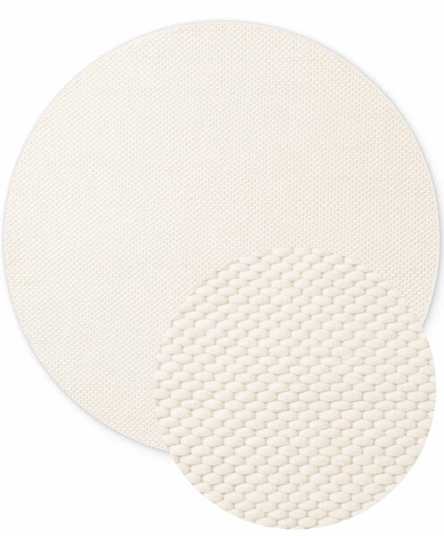 ELLE Decoration, Kusový koberec Lyon Beans 106314 Natural Cream kruh z kolekce Elle, 160x160 (průměr) kruh, bílá, ložnice