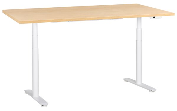 Elektricky výškově nastavitelný pracovní stůl DESTINAS Světle hnědá/Bílá 180 cm 72 cm
