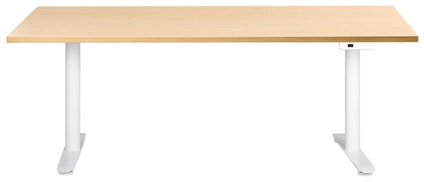 Elektricky výškově nastavitelný pracovní stůl DESTINAS Světle hnědá/Bílá 180 cm 72 cm