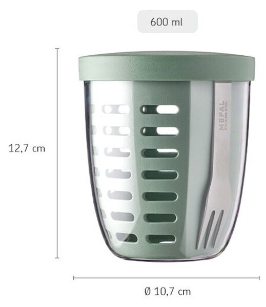 Svačinový box s vidličkou Ellipse – Mepal