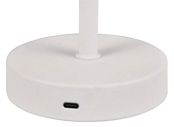 Trio Leuchten R59151131 JEFF - Stmívatelná nabíjecí přenosná lampička v bílé barvě, LED 1,5W, 3000K (Nabíjecí přenosná lampička vhodná k do ložnice k posteli, nebo do obýváku)