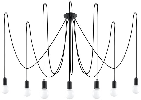 Sollux Lighting Stropní závěsná lampa - Edison 7 - černá