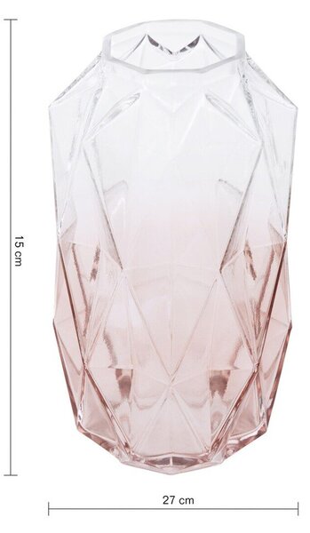 Růžová skleněná váza (výška 28 cm) Brice – Premier Housewares
