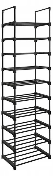 Botník na nožkách s policemi Songmics 45 x 174 x 30 cm, černá