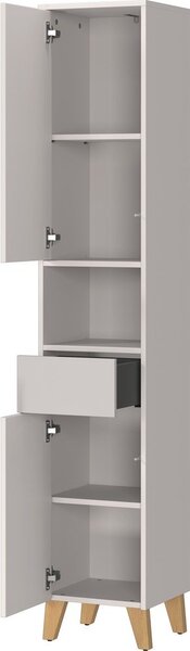 Krémová matná vysoká koupelnová skříňka 33x181 cm Arnea – Germania