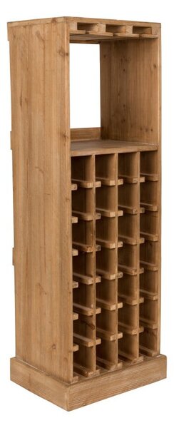 Hnědá vinotéka z jedlového dřeva počet lahví 28, 43,5x118,5 cm Claude – Dutchbone