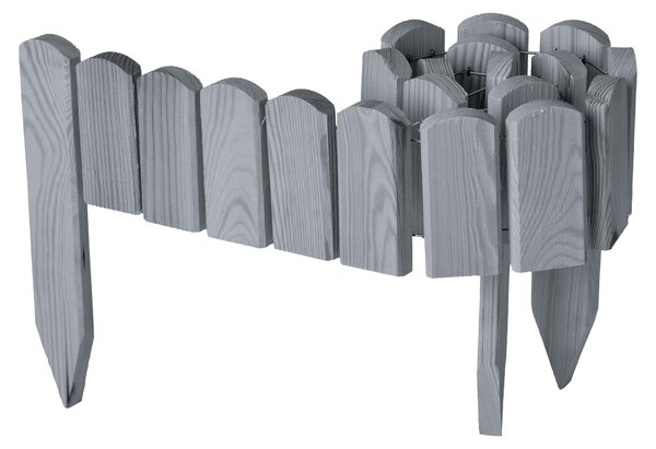 Garronda – dřevěná ohraničení záhonů, svinovací plot, zahradní plot, impregnované, flexibilní svinovací ohraničení, ohraničení trávníku Délka: 100 cm (šedá, výška: 10 cm)
