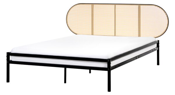 Postel Umělý ratan BOULIN 140 x 200 cm Černá
