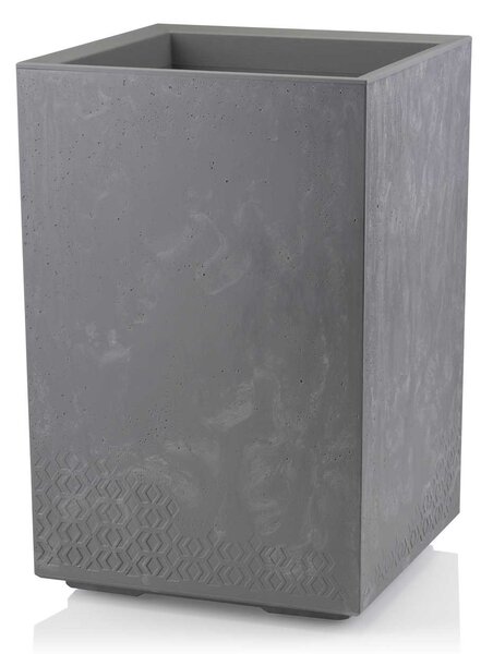 PLASTOVÝ KVĚTINÁČ NA KOLEČKÁCH BETONIQUE 60X40X40 CM IMITACE BETONU ŠEDÁ