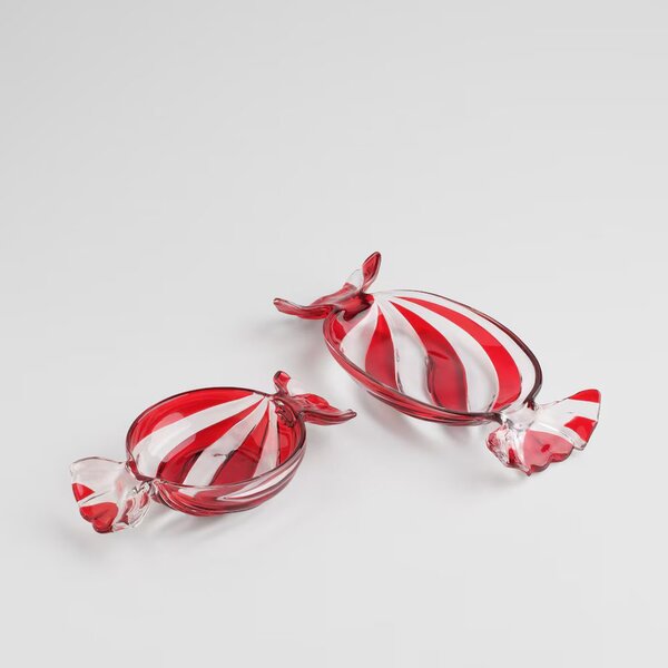 HOME & YOU Dekorační mísa bonbon 25 cm - červená/bílá