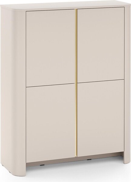 Skříň, kašmír, 103 x 39 x 132 cm. Moderní nábytek s zaoblenými hranami