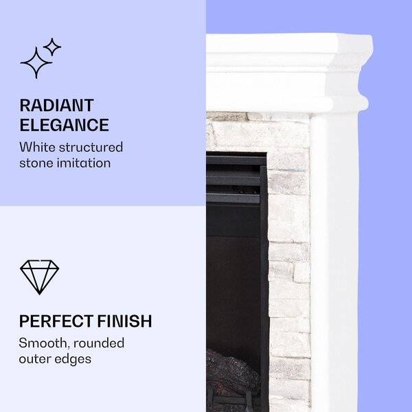 Klarstein Nevis Peak Elektrický krb - elektrický krb s tepelným výkonem 1800 W, elektrický krb s časovačem, teplota: 10 až 30 °C, LED iluze plamene, včetně dálkového ovládání