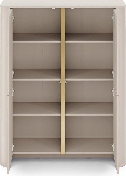Skříň, kašmír, 103 x 39 x 132 cm. Moderní nábytek s zaoblenými hranami