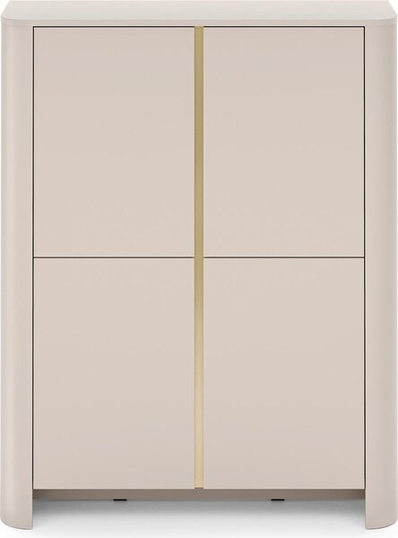 Skříň, kašmír, 103 x 39 x 132 cm. Moderní nábytek s zaoblenými hranami