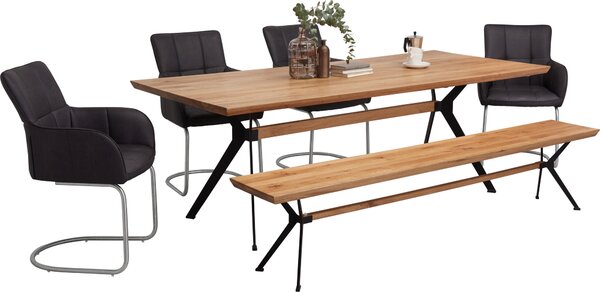 JÍDELNÍ STŮL, divoký dub, černá, barvy dubu, 220/100/76 cm Linea Natura - Jídelní stoly