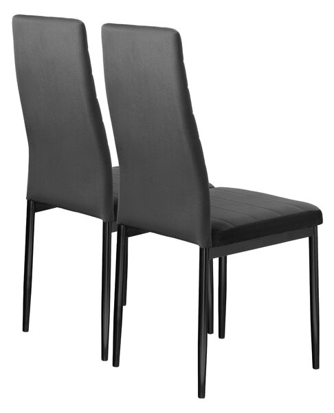 FURNIFY® Sada 2 jídelních židlí HYGGE | Pohodlná sametová židle do kuchyně a jídelny | Černá barva