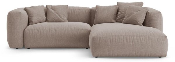 Světle růžová rozkládací modulární rohová pohovka (pravý roh/s lenoškou) Martina – Micadoni