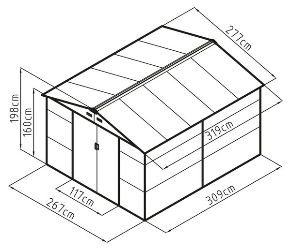 Zahradní domek G21 GAH 884 - 277 x 319 cm, zelený
