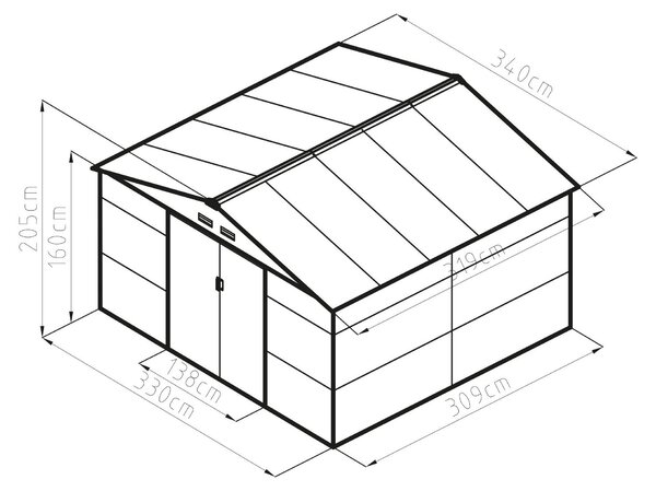 G21 Zahradní domek G21 GAH 1085 - 340 x 319 cm, zelený G21-63900578