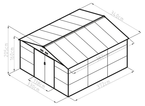 Zahradní domek G21 GAH 1300 - 340 x 382 cm, zelený