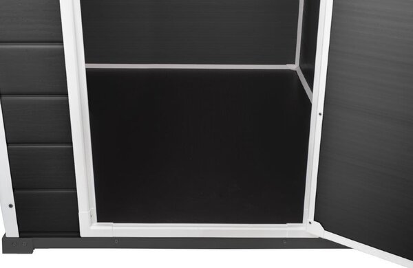 Zahradní domek Keter Essential Shed 6x4 - 112 × 184 × 195 cm - tmavě šedý/bílý