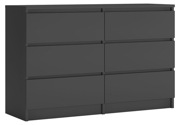 Komoda se 6 zásuvkami, antracit, 120 cm x 39 cm x 78 cm