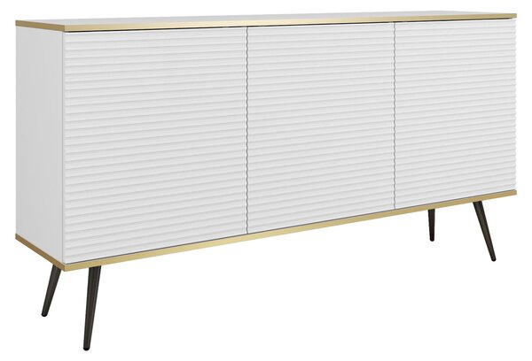 Okouzlující bílý příborník s černými nohami, 160 x 85 x 39