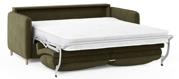 Zelená sametová pohovka na každodenní spaní 184 cm Simo – Micadoni