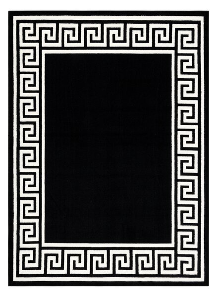 Weltom Kusový koberec BCF Morad GREK Klasický Řecký vzor černý bílý Rozměr: 80x150 cm