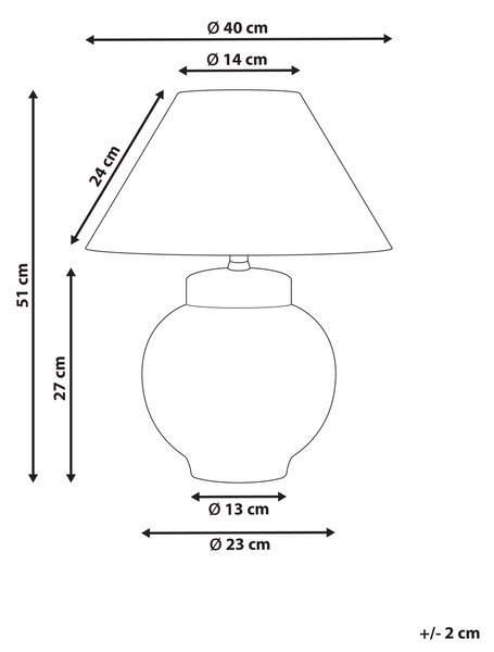 Stolní lampa ARUNCA Porcelán Bílá/Modrá
