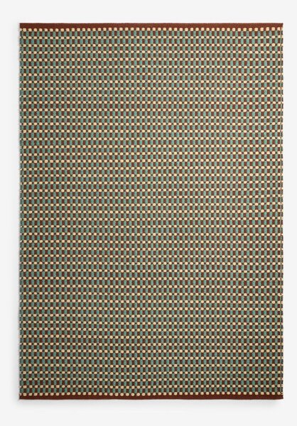 Zelenomodrý ručně tkaný koberec s příměsí vlny 120x170 cm Ember – MADE