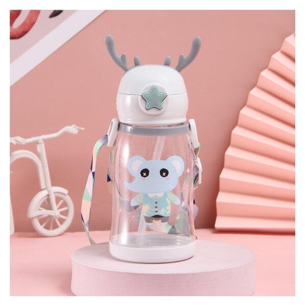 Dětská plastová láhev s brčkem ELEPHANT 600 ml