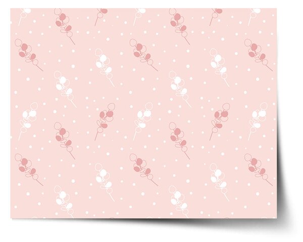 Plakát SABLIO - Bílé a růžové květy 60x40 cm
