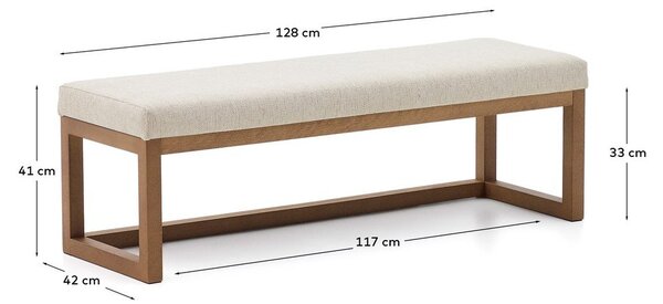 Béžová/v tmavě přírodní barvě polstrovaná lavice Loya – Kave Home
