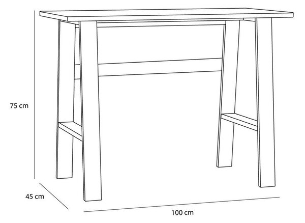 Pracovní stůl v dekoru dubu 45x100 cm Poke – Hübsch