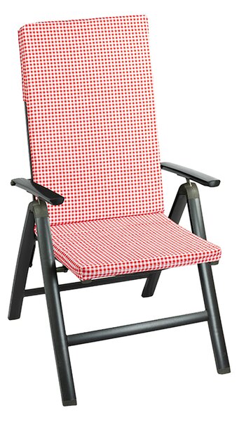 Polstr na zahradní židli BERTA Kostička červená 47×115 cm