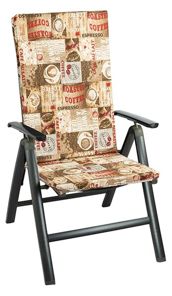 BELLATEX Sedák na zahradní židli Hnědá, Červená 47x115 cm