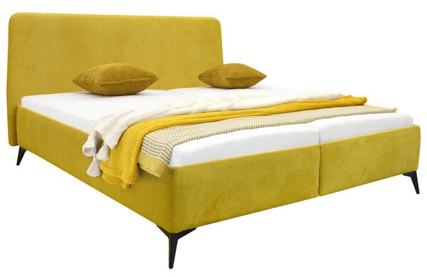 ČALOUNĚNÁ POSTEL, 180/200 cm, textil, žlutá Xora - Postele s úložným prostorem