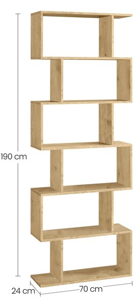 Knihovna TAYLOR ARTISAN 6 polic, 70x190 cm