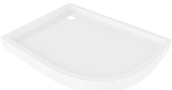 Mexen Flow+ polokruhový asymetrický sprchový kout levý 90 x 80 cm, bílý lesk - 46Q108090LH