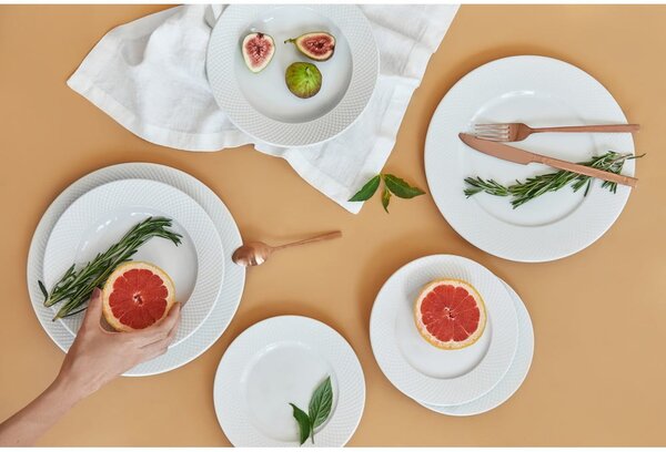 6dílná sada bílých porcelánových talířů Bonami Essentials Imperio