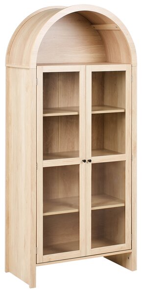 Skleněná vitrína GLENWOOD 79 cm Světle hnědá