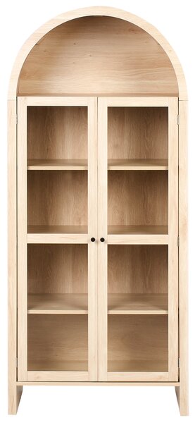 Skleněná vitrína GLENWOOD 79 cm Světle hnědá