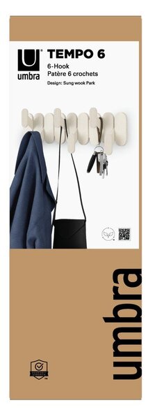 Béžový ocelový nástěnný věšák 16 cm Tempo – Umbra