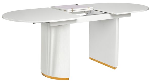 Rozkládací jídelní stůl DULVERTON Bílá 160/200 cm 90 cm