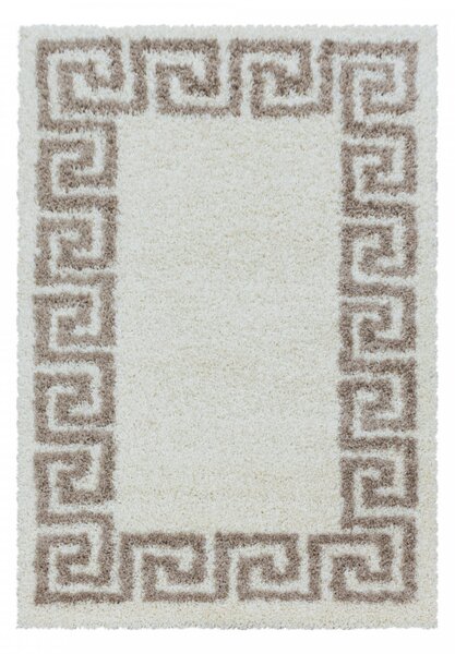 Moderní kusový koberec Hera Shaggy 3301 beige | Bílá Typ: 60x110 cm