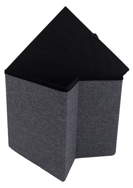 KONDELA Taburet, tmavě šedá, FALON