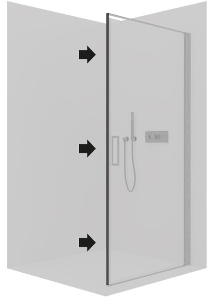 CERANO - Stěnový profil pro instalaci do niky pro dveře a zástěny Porte L/P - černá matná - 190 cm