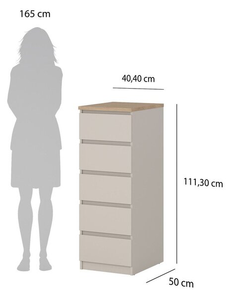 Krémová komoda 40x111x50 cm Naia – Tvilum